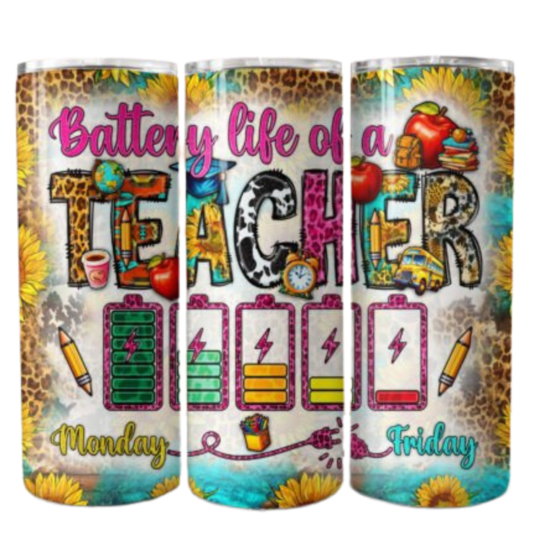 Battery Life of a Teacher Sublimation Tumbler