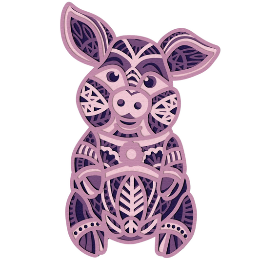 Laser Cut Cute Pig