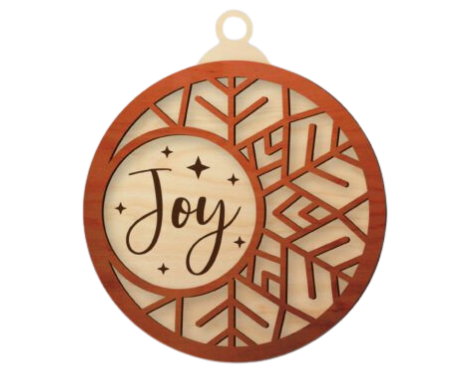 Wood Ornament Joy