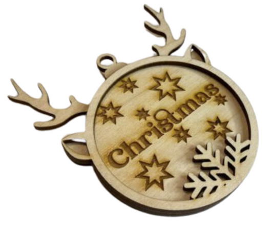 Wood Ornament Christmas Antlers