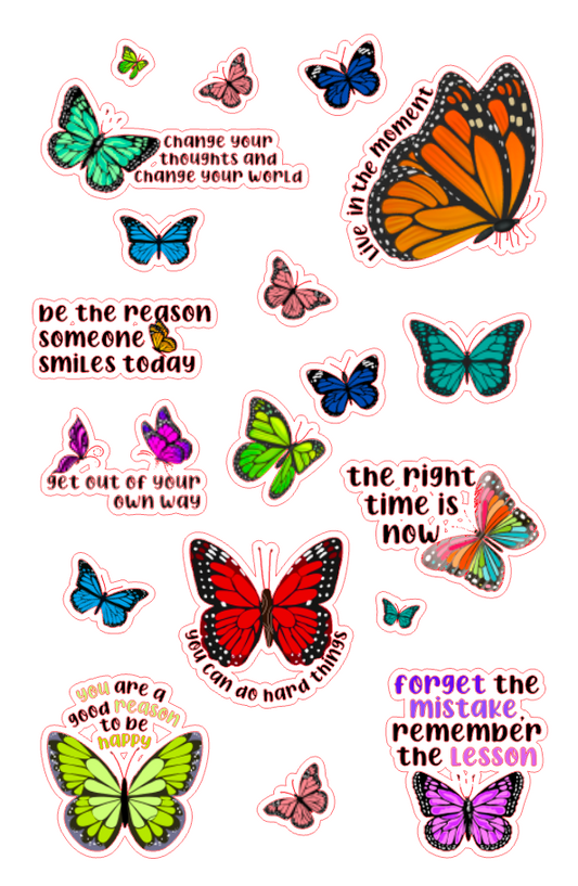 Sticker Sheet - Motivational Butterflies