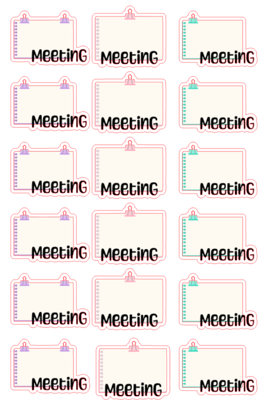 Planner Stickers - Meeting Notes