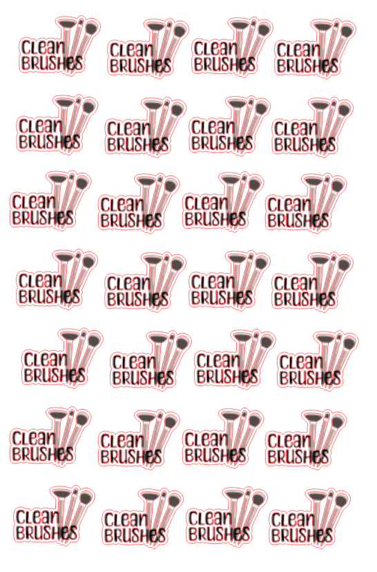 Planner Stickers - Clean Makeup Brushes