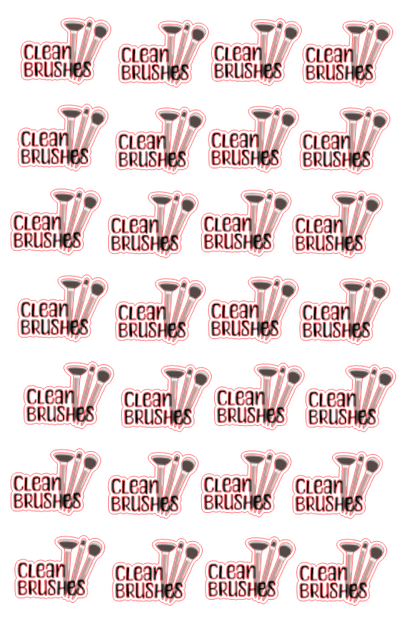 Planner Stickers - Clean Makeup Brushes