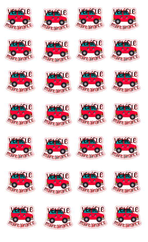 Planner Stickers - Vehicle  Maintenance