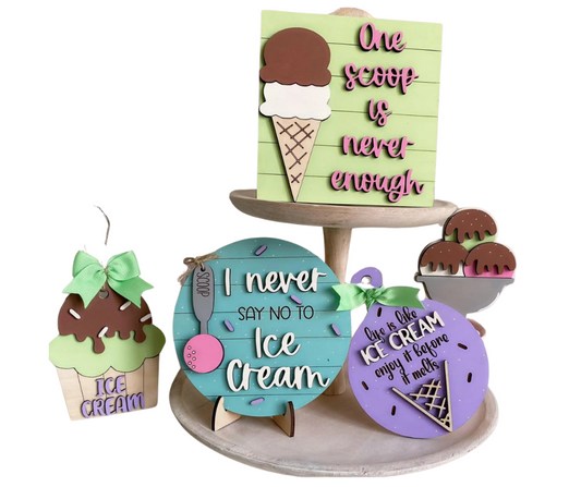 Ice Cream Tiered Tray Set