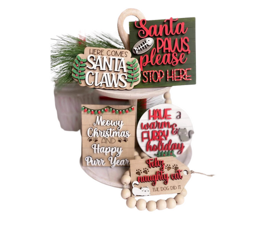 Santa Paws Tiered Tray Set