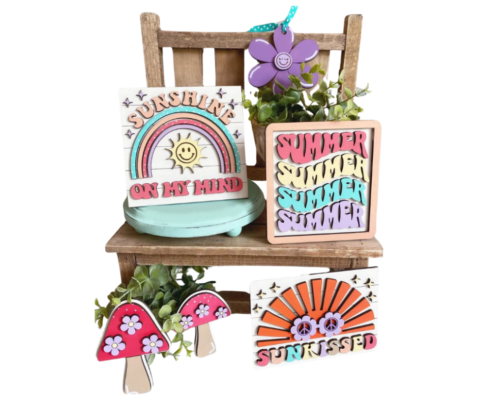 Groovy Summer Tiered Tray Set