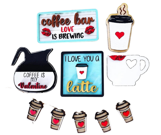 Coffee Valentine Tiered Tray Set