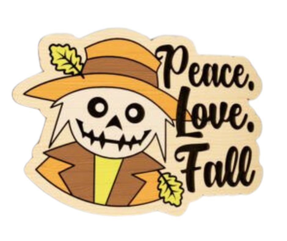 Laser Cut Magnet - Peace Love Fall