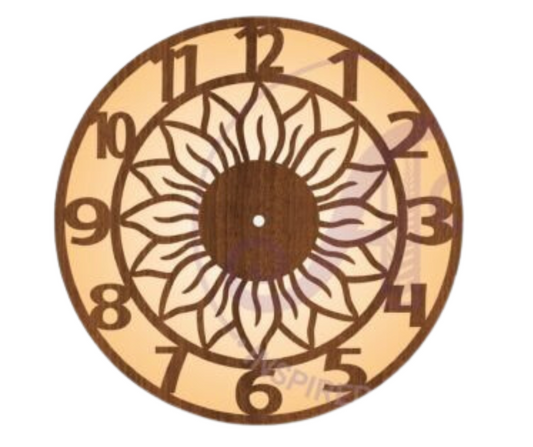 Laser Cut Clock Sunflower