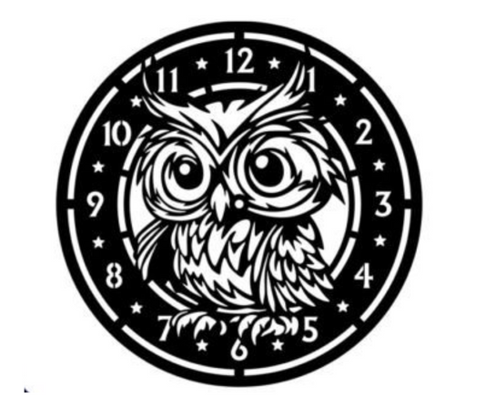 Laser Cut Clock Cute Owl