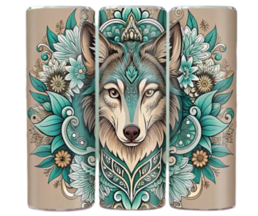 Boho Wolf Sublimation Tumbler