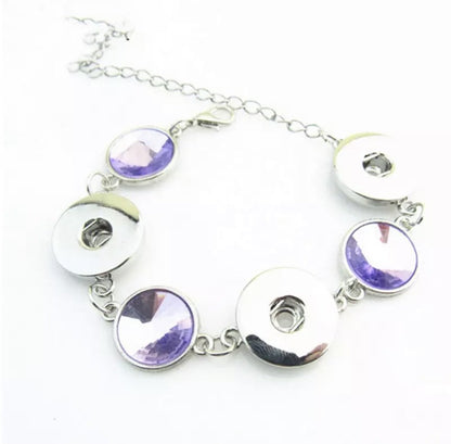 Birthstone Button Charm Bracelet